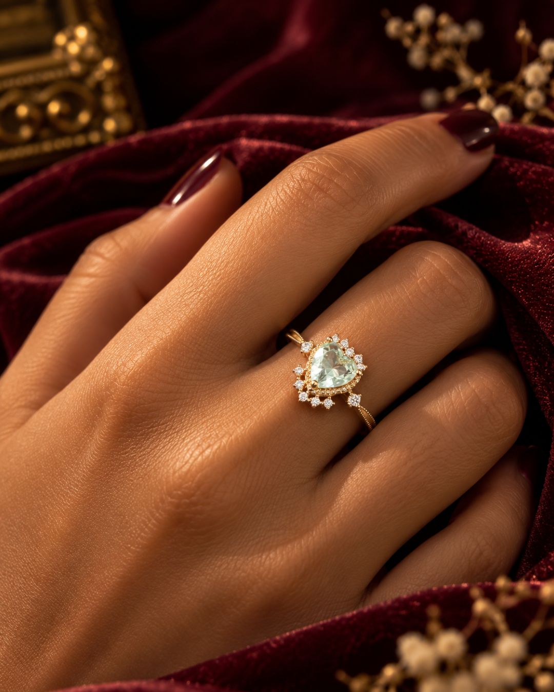 SKYLLA heart-shaped sky-blue ring – gallery view 2