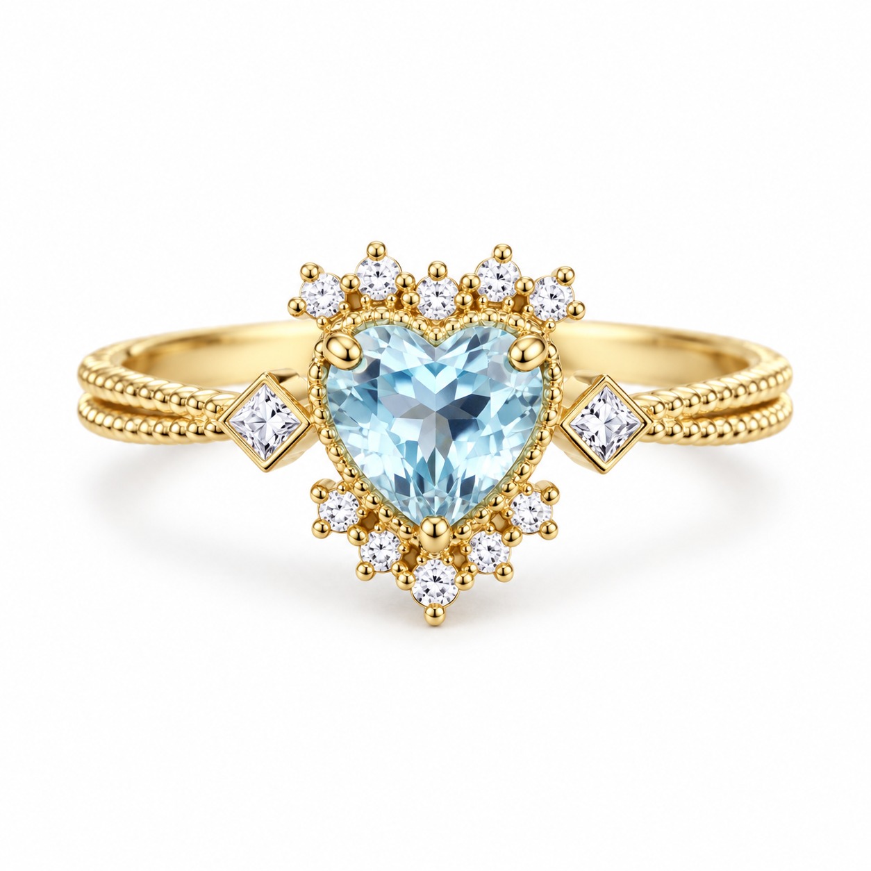 SKYLLA heart-shaped sky-blue ring – gallery view 4